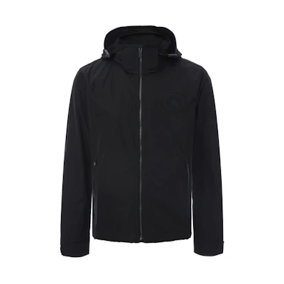 Burberry SS21 Solid Color Zip-Up Hoodie Jacket Black () 80044911