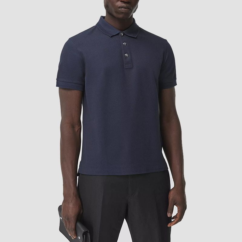 Shop Burberry SS21 Polo Lengan Pendek Kasual Navy Blue Lelaki. 80288741