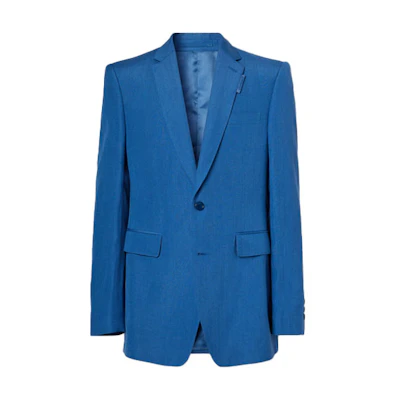 Burberry SS21 Tailored Mohair Silk Blend Suit Jacket - Blue 80386071