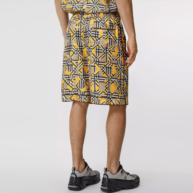 Burberry SS21 Vintage Check Logo Print Twill Shorts in Light Ochre. 80391191 圖 5