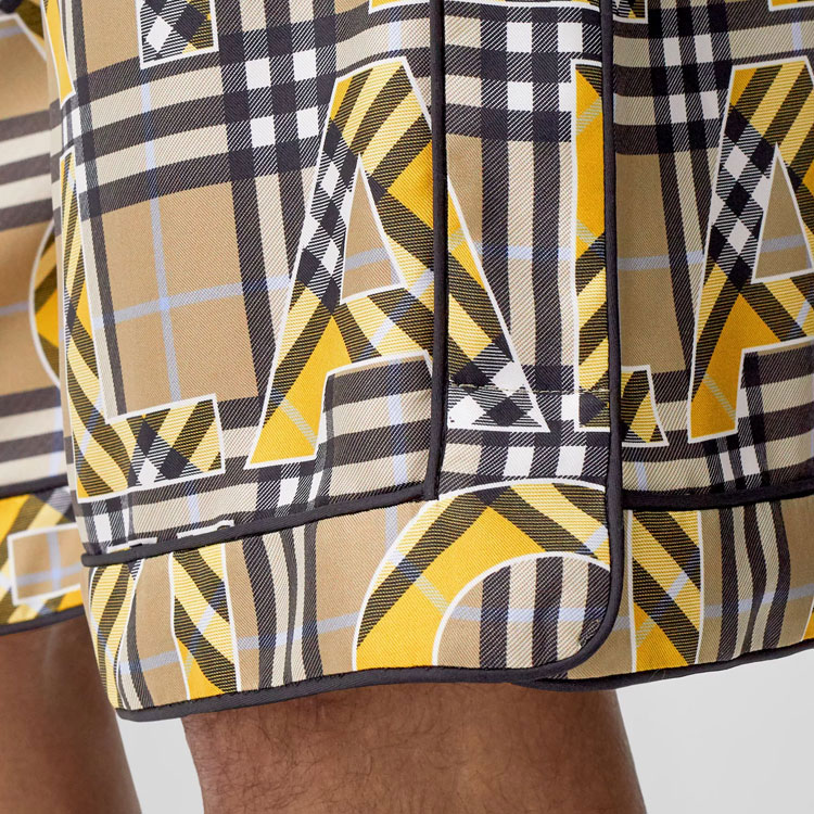 Burberry SS21 Vintage Check Logo Print Twill Shorts in Light Ochre. 80391191 圖 6