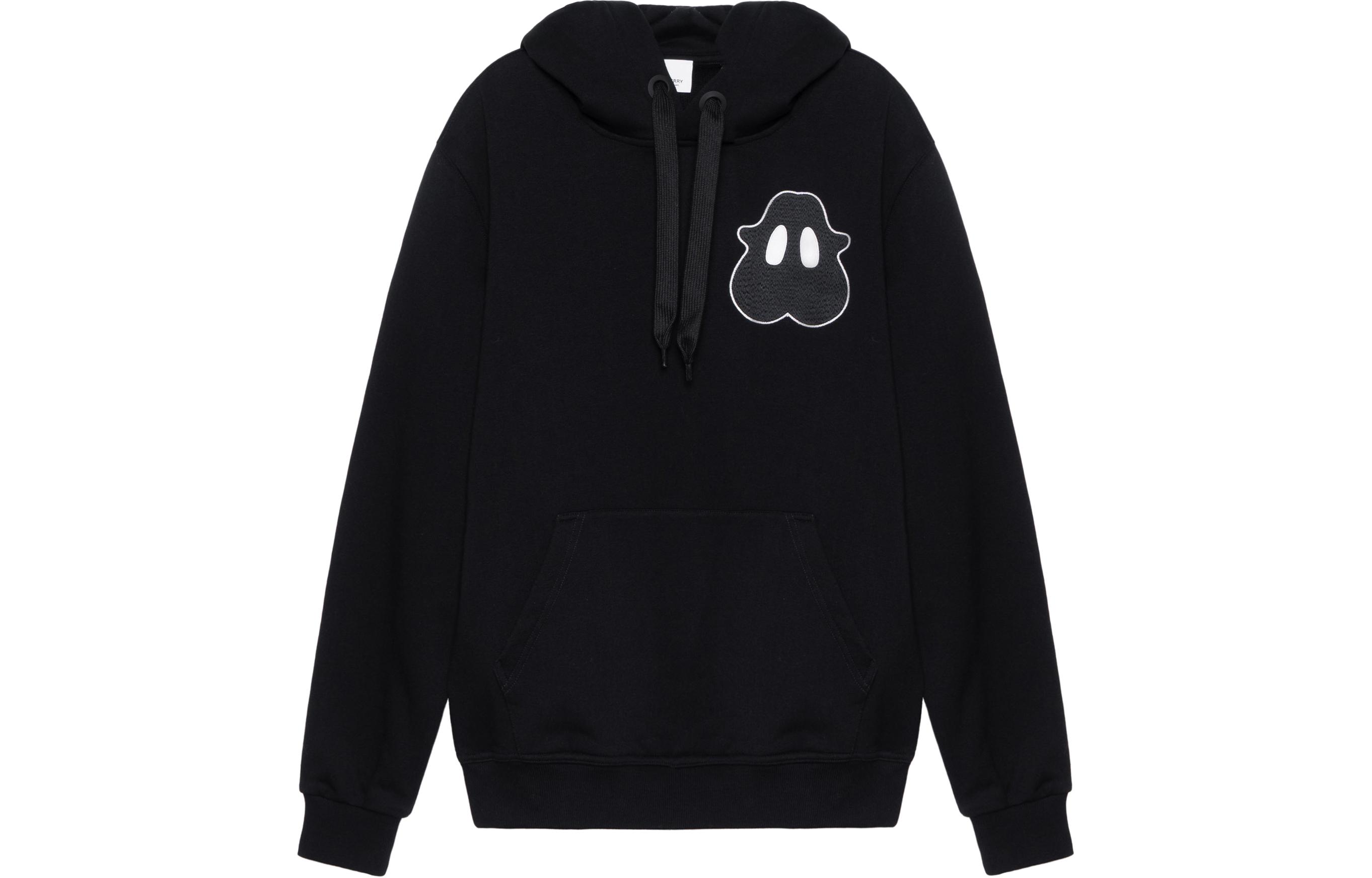 Buy 博柏利 SS22 黑色连帽衫 对比图案印花. 80519231