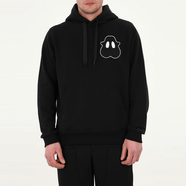 Shop 博柏利 SS22 黑色连帽衫 对比图案印花. 80519231