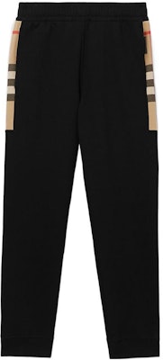 Burberry SS22 Pantalones Negros Jogger con Diseño Lateral de Cuadros en Algodón. 80590661 Order Burberry SS22 Pantalones Negros Jogger con Diseño Lateral de Cuadros en Algodón. 80590661