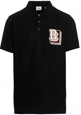 Burberry SS22 黑色字母印花網眼寬鬆短袖POLO衫 80575711 Order Burberry SS22 黑色字母印花網眼寬鬆短袖POLO衫 80575711