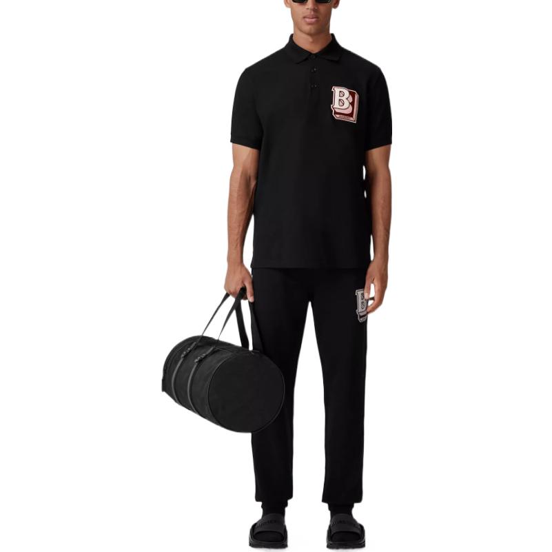 Burberry SS22  Black Letter Print Mesh Loose Fit Short Sleeve Polo Shirt 80575711 圖 4