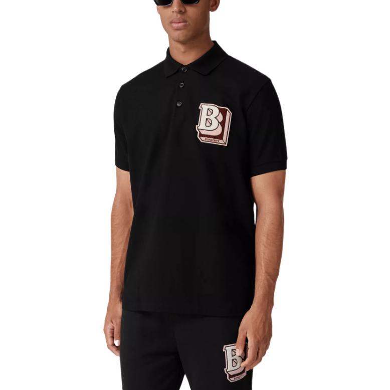 Burberry SS22  Black Letter Print Mesh Loose Fit Short Sleeve Polo Shirt 80575711 圖 5