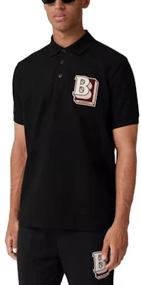 Burberry SS22 黑色字母印花網眼寬鬆短袖POLO衫 80575711 Purchase Burberry SS22 黑色字母印花網眼寬鬆短袖POLO衫 80575711