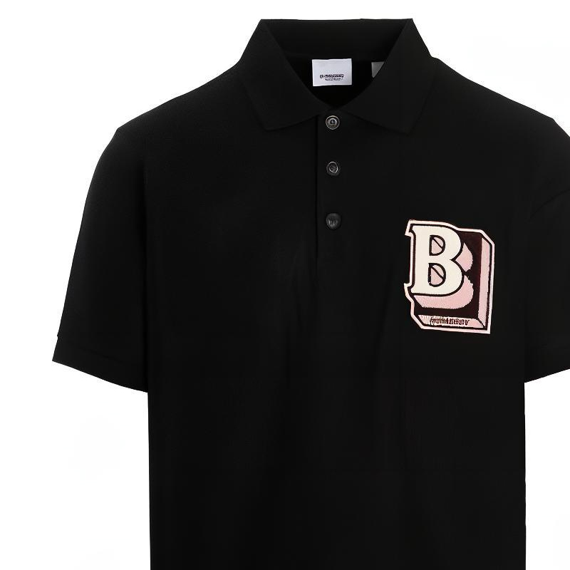 Burberry SS22  Black Letter Print Mesh Loose Fit Short Sleeve Polo Shirt 80575711 圖 7