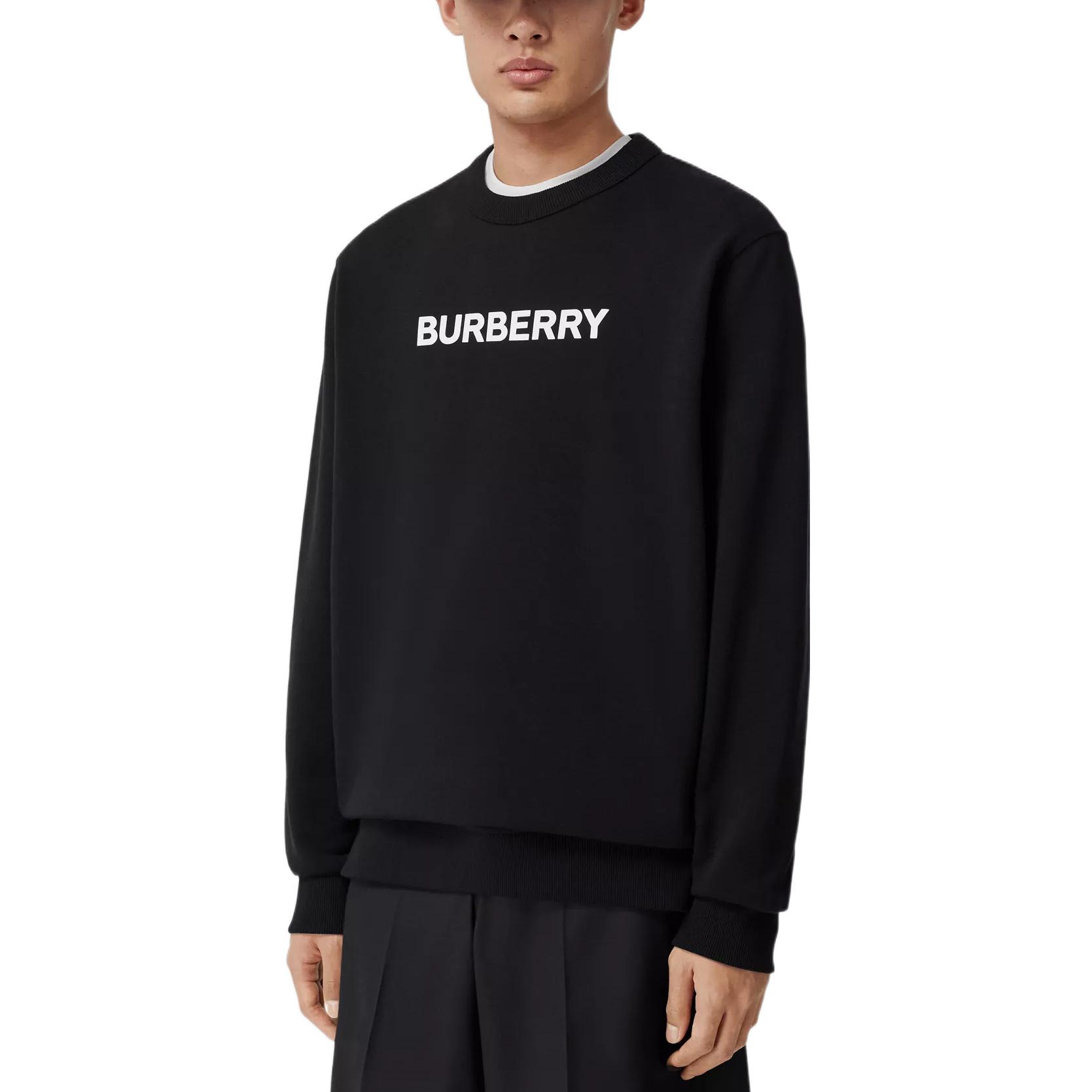 Burberry SS22  Black Logo Print Cotton Sweatshirt. 80553121 圖 5