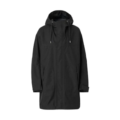 Burberry SS22 Black Loose-Fit Cotton Coat with Logo Detail. 80512291