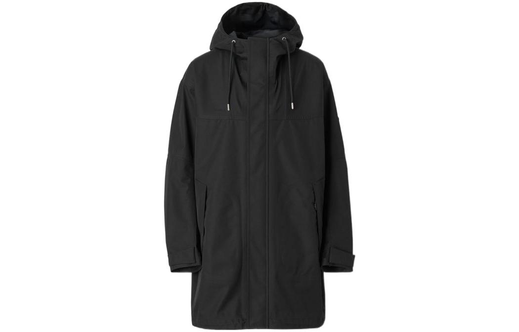 Order 博柏利 SS22 黑色宽松版型棉质大衣带标志细节 80512291