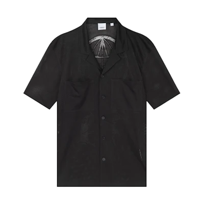 Burberry SS22 Black Mesh Pajama-Style Short Sleeve Shirt. 80673751