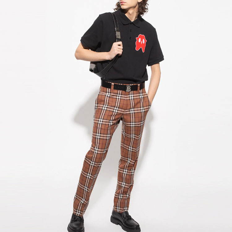 Burberry SS22  Black Monster Print Short Sleeve Polo Shirt. 80519851 圖 4