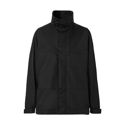 Burberry SS22 Black Nylon Geometric Panel Hooded Jacket. 80477701