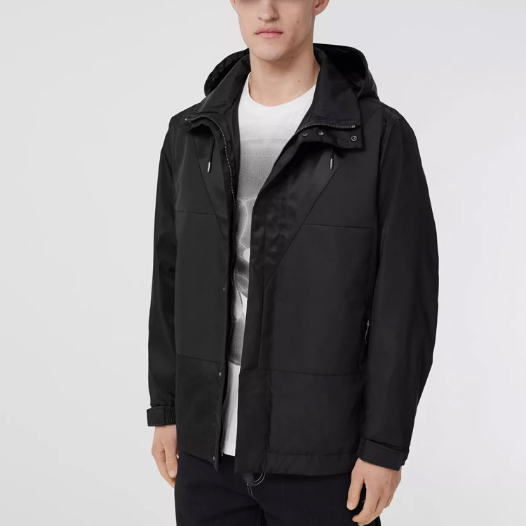 Burberry SS22  Black Nylon Geometric Panel Hooded Jacket. 80477701 圖 5