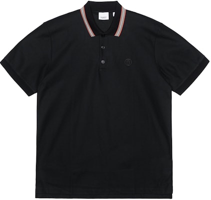 Burberry SS22 Kaos Polo Hitam dengan Trim Garis Kontras. 80537731 Order Burberry SS22 Kaos Polo Hitam dengan Trim Garis Kontras. 80537731