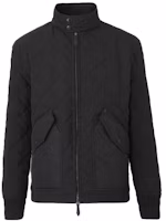 Order Burberry SS22 Jaket Hitam Quilted Kerah Berdiri. 80479341