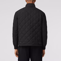 Shop Burberry SS22 Jaket Hitam Quilted Kerah Berdiri. 80479341