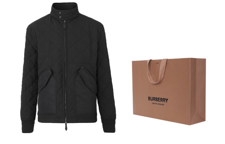 Purchase Burberry SS22  Black Quilted Stand Collar Jacket. 80479341
