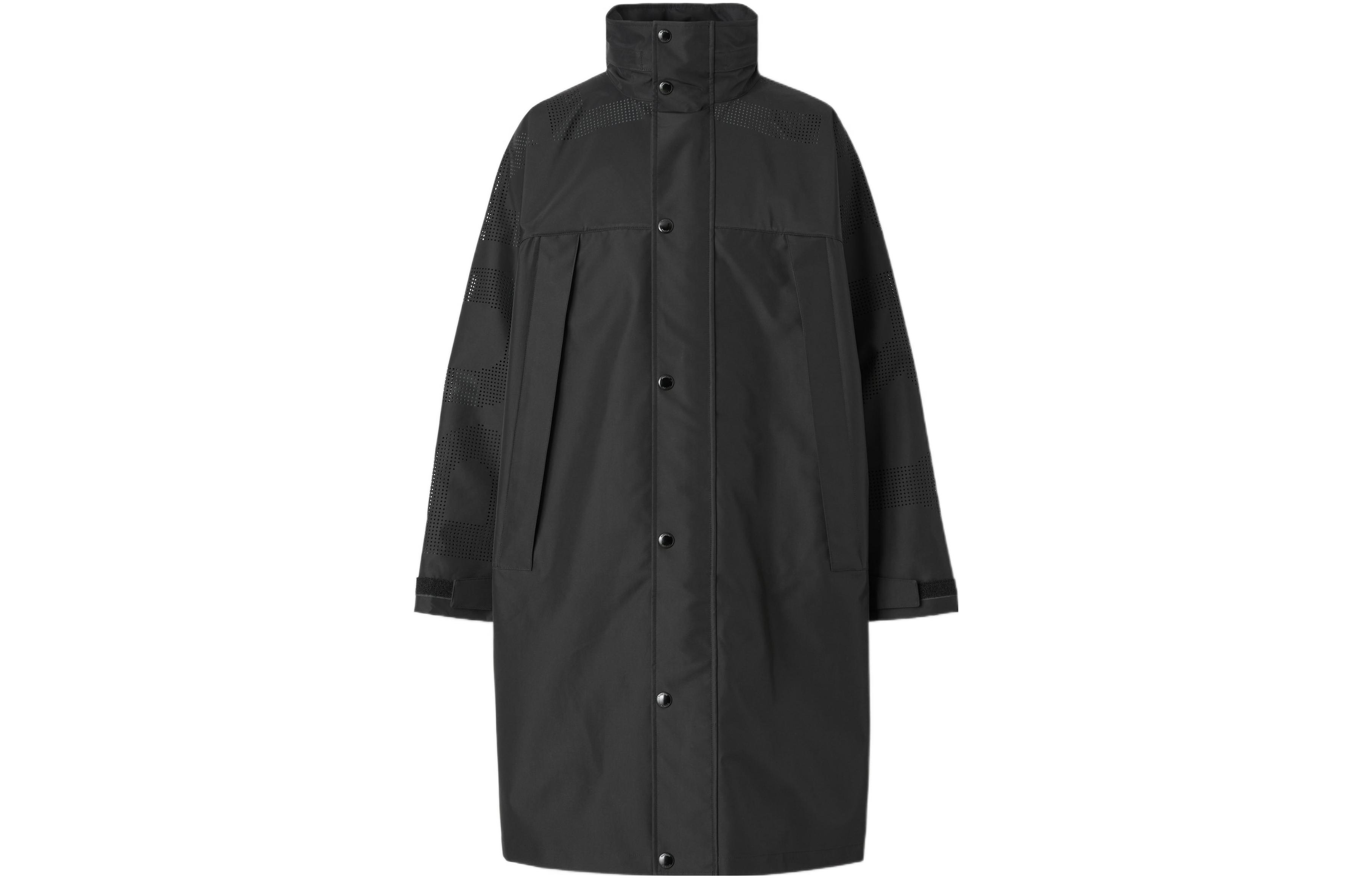 Burberry SS22  Black Solid Color Hooded Loose Fit High Collar Coat. 80510241 圖 2