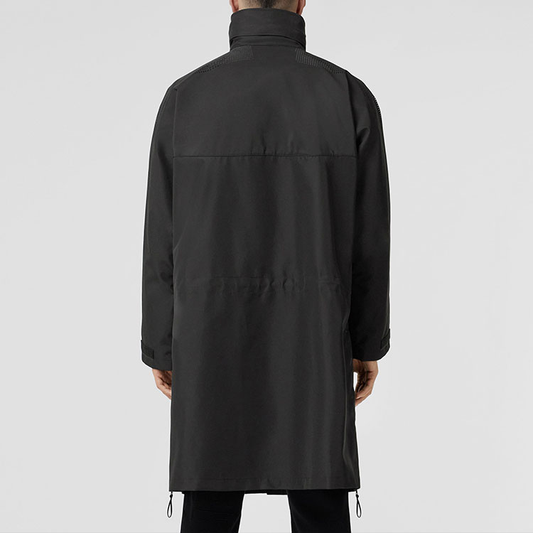 Burberry SS22  Black Solid Color Hooded Loose Fit High Collar Coat. 80510241 圖 5