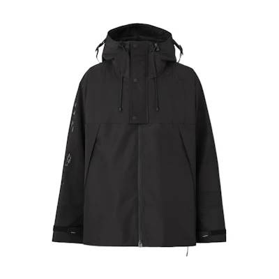 Burberry SS22 Black Solid Color Logo Zip-Up Hoodie Jacket. 80512331