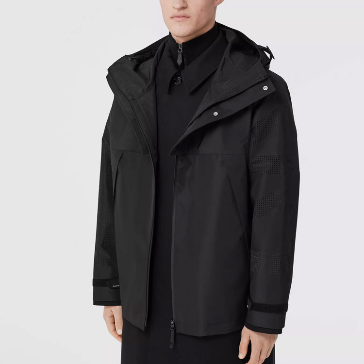 Burberry SS22  Black Solid Color Logo Zip-Up Hoodie Jacket. 80512331 圖 3