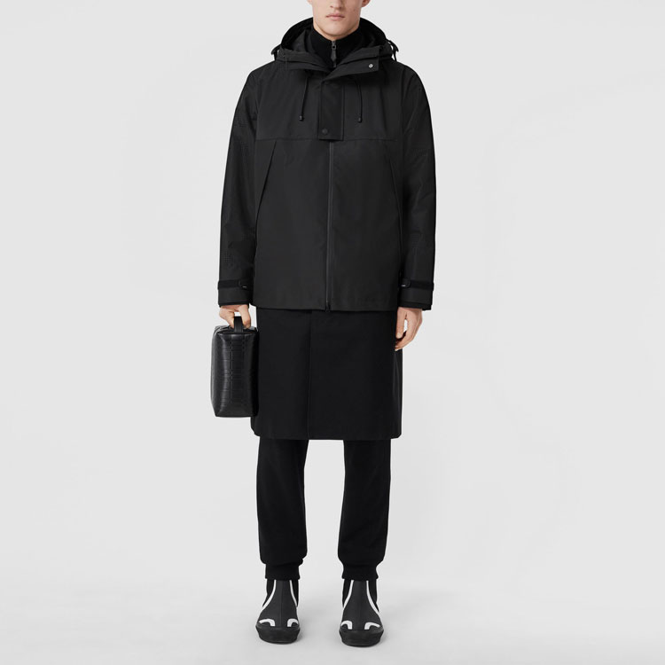 Burberry SS22  Black Solid Color Logo Zip-Up Hoodie Jacket. 80512331 圖 4