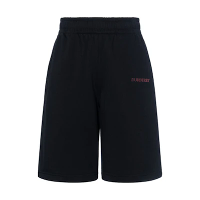 Burberry SS22 Black Solid Logo Print Casual Shorts. 80482381