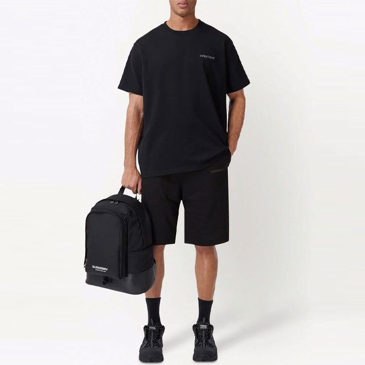 Burberry SS22  Black Solid Logo Print Casual Shorts. 80482381 圖 3