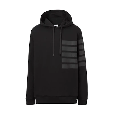 Burberry SS22 Black Striped Print Loose Fit Hoodie. 80507391