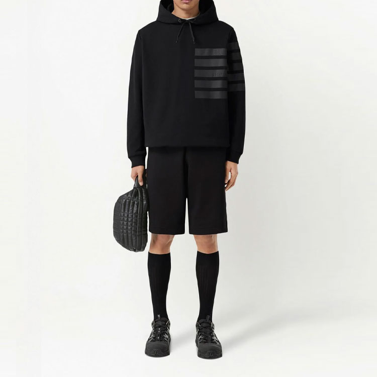 Burberry SS22  Black Striped Print Loose Fit Hoodie. 80507391 圖 3