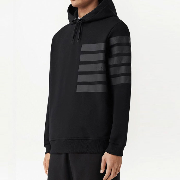 Burberry SS22  Black Striped Print Loose Fit Hoodie. 80507391 圖 4