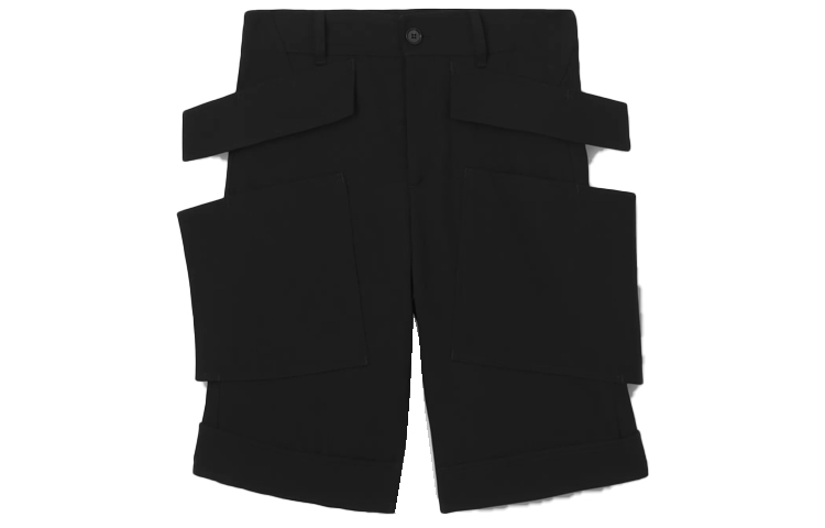 Burberry SS22  Black Textured Shorts with Solid Panel Design. 80519151