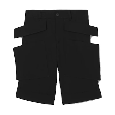 Burberry SS22 Black Textured Shorts with Solid Panel Design. 80519151