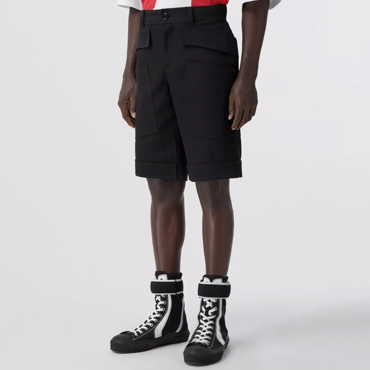 Burberry SS22  Black Textured Shorts with Solid Panel Design. 80519151 圖 4