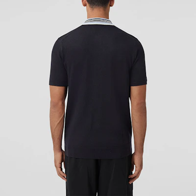 博柏利SS22蓝色短袖标志条纹领Polo衫 80521561 Shop 博柏利SS22蓝色短袖标志条纹领Polo衫 80521561