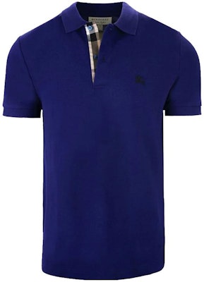 Burberry SS22 Blue Solid Logo Print Short Sleeve Polo Shirt 80362571 Order Burberry SS22 Blue Solid Logo Print Short Sleeve Polo Shirt 80362571