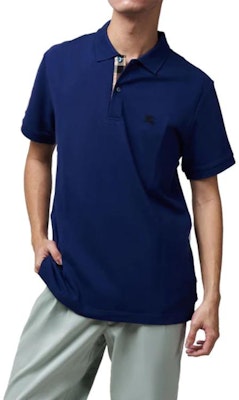 Burberry SS22 Blue Solid Logo Print Short Sleeve Polo Shirt 80362571 Lookbook Burberry SS22 Blue Solid Logo Print Short Sleeve Polo Shirt 80362571