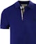 Shop Burberry SS22 Blue Solid Logo Print Short Sleeve Polo Shirt 80362571