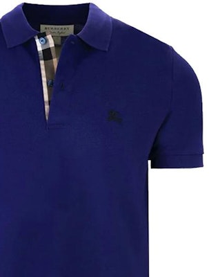 Burberry SS22 Blue Solid Logo Print Short Sleeve Polo Shirt 80362571 Purchase Burberry SS22 Blue Solid Logo Print Short Sleeve Polo Shirt 80362571