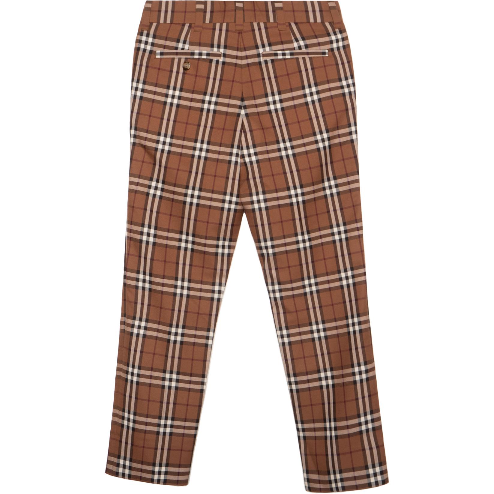 Lookbook 버버리 SS22 브라운 체크 스트레이트핏 캐주얼 팬츠 80482081