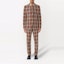 Shop Burberry SS22 Brown Check Straight-Fit Casual Trousers. 80482081