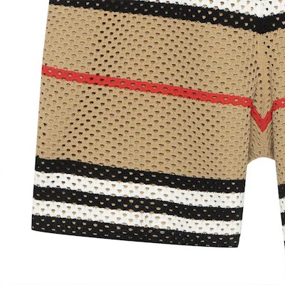 博柏利 SS22 棕色拼接条纹直筒休闲短裤. 80502701 Details for 博柏利 SS22 棕色拼接条纹直筒休闲短裤. 80502701