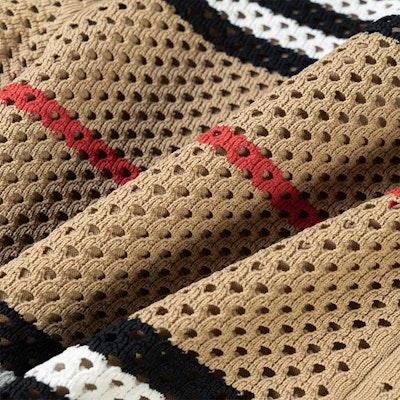 博柏利 SS22 棕色拼接条纹直筒休闲短裤. 80502701 Sizing 博柏利 SS22 棕色拼接条纹直筒休闲短裤. 80502701