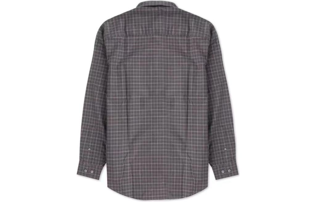 Burberry SS22  Check Pocket Contrast Long Sleeve Shirt Dark Grey 80040271