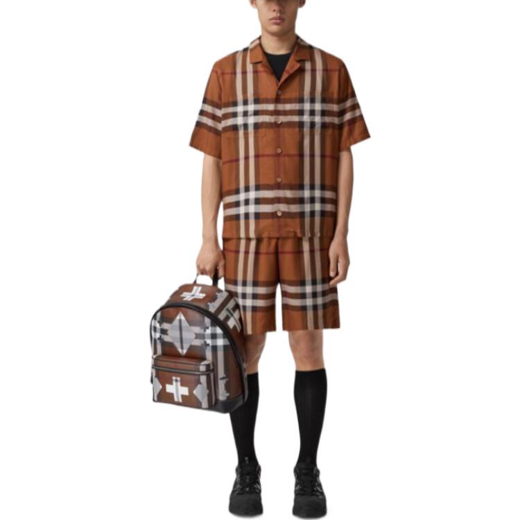 Burberry SS22  Check Single-Breasted Short Sleeve Shirt in Dark Birch Brown. 80522071 圖 3