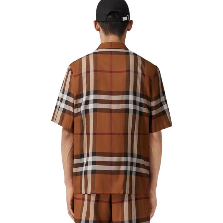 Burberry SS22  Check Single-Breasted Short Sleeve Shirt in Dark Birch Brown. 80522071 圖 4