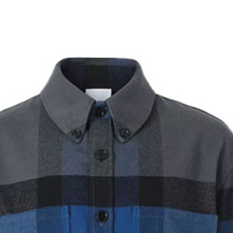 Burberry SS22  Checkered Cotton Long Sleeve Shirt Black Grey 80481201 圖 5